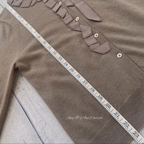 J.Crew grosgrain ribbon tan cashmere blend cardigan sweater *shop@iamwarrior - Picture 7 of 11
